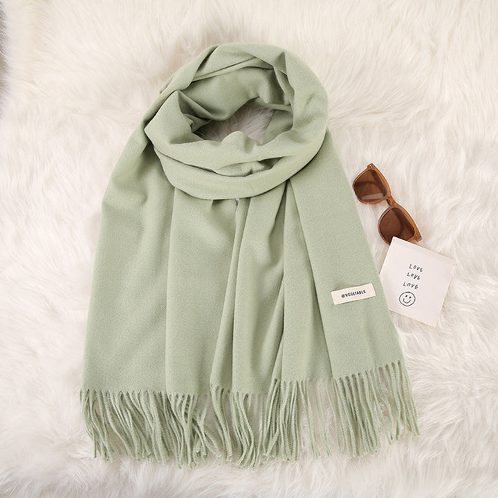 Women's Fashionable All-match Cashmere Tassel Double-sided Scarf-Scarves & Wraps-Zishirts