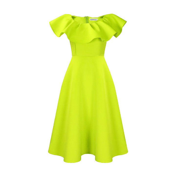 Elegant Ruffle Large Dress-Lady Dresses-Zishirts