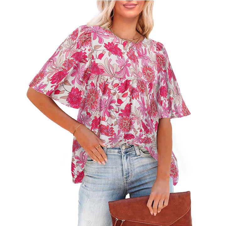 Women's Fashion Casual Floral Bohemian Little-girl Style Clothes-Womens 2024 March-Zishirts