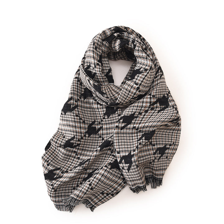 Women's Fashion Printed Houndstooth Warm Scarf-Scarves & Wraps-Zishirts