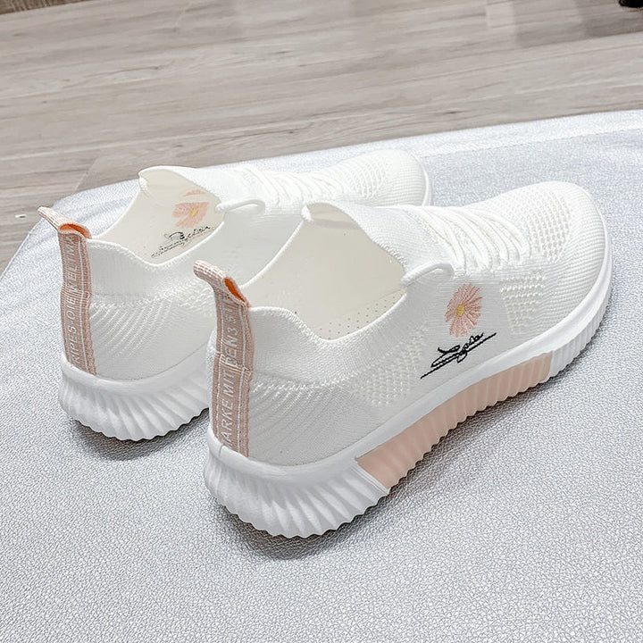 Flyknit Breathable White Shoes Summer Mesh-Womens Footwear-Zishirts