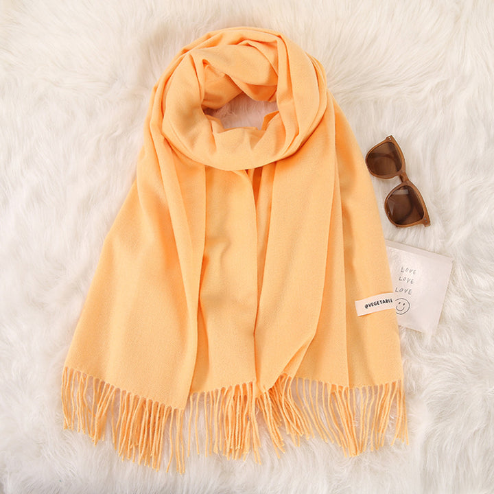 Women's Fashionable All-match Cashmere Tassel Double-sided Scarf-Scarves & Wraps-Zishirts