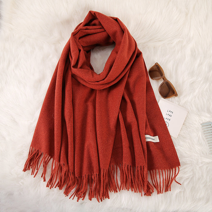 Women's Fashionable All-match Cashmere Tassel Double-sided Scarf-Scarves & Wraps-Zishirts