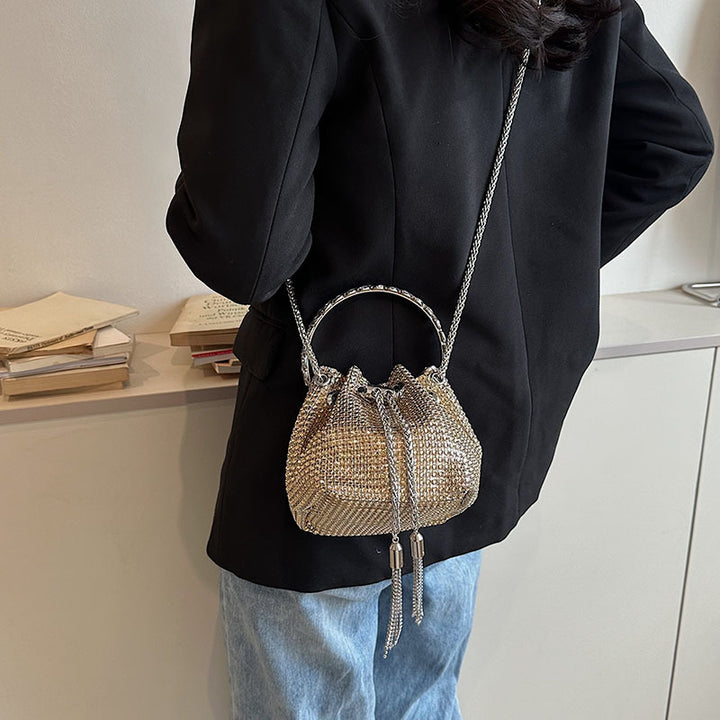 Women's Fashion Diamond Portable Drawstring Bucket Bag-Women's Bags-Zishirts