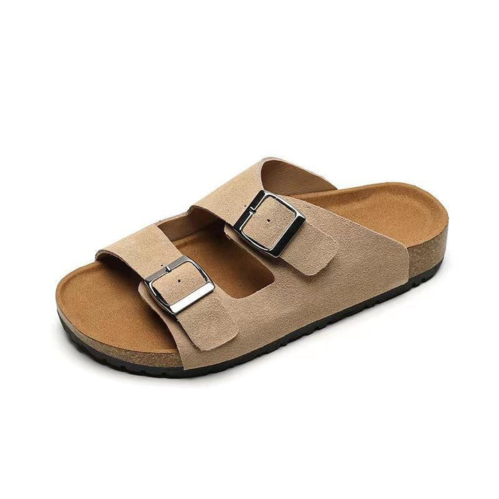 Women's Fashion Retro Buckle Beach Platform Slippers-Womens Footwear-Zishirts