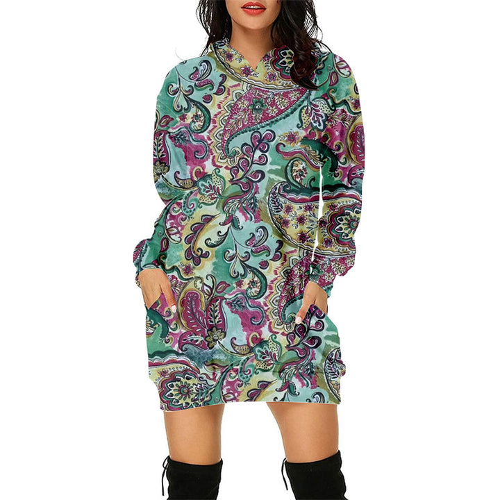 3d Sweater Dress Hooded Digital Printing-Lady Dresses-Zishirts