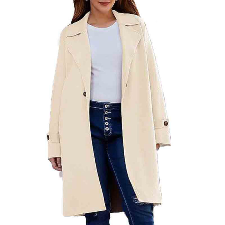 Long Sleeve Lapel Button Baggy Coat Women-Jackets-Zishirts