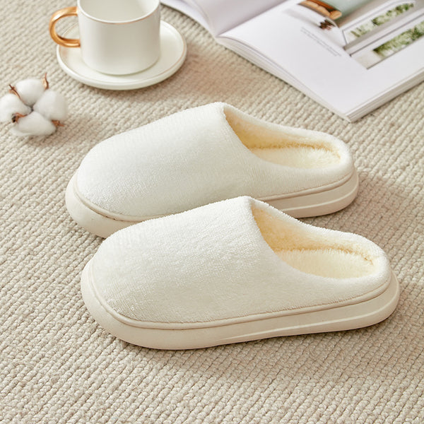 Fleece-lined Thickened Cotton Slippers Platform-Womens Footwear-Zishirts