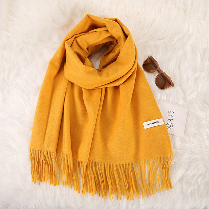 Women's Fashionable All-match Cashmere Tassel Double-sided Scarf-Scarves & Wraps-Zishirts