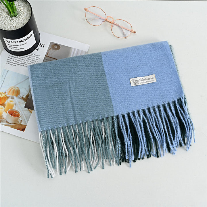 Women's Fashion Casual Cashmere Plaid Scarf-Scarves & Wraps-Zishirts