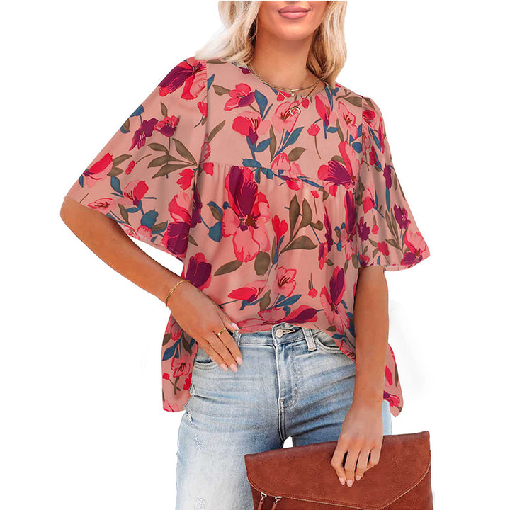 Women's Fashion Casual Floral Bohemian Little-girl Style Clothes-Womens 2024 March-Zishirts