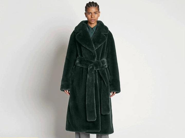 Long Rabbit Fur Mink Overcoat Thickened Fleece Coat-Jackets-Zishirts