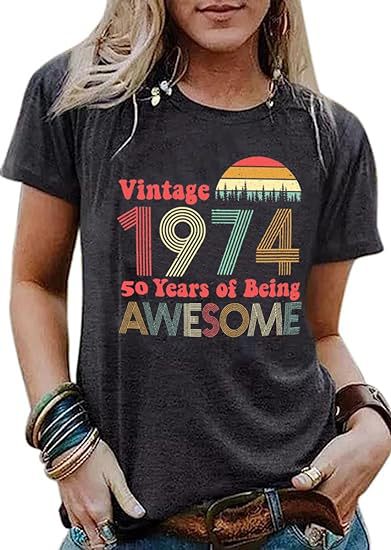 Vintage Women's Letter Vintage Print Party Top-Womens 2024 March-Zishirts