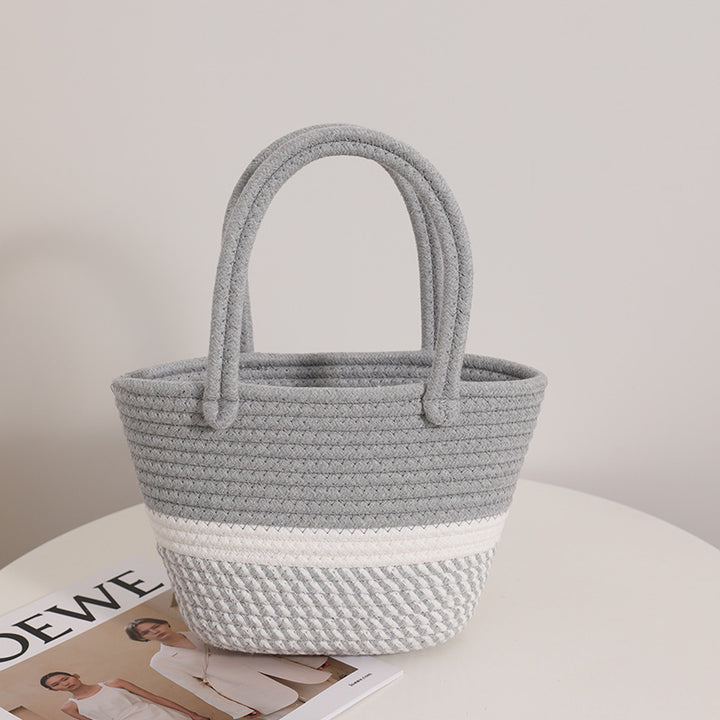 Women's Fashion Twist Hand-held Cotton Thread Woven Bag-Women's Bags-Zishirts