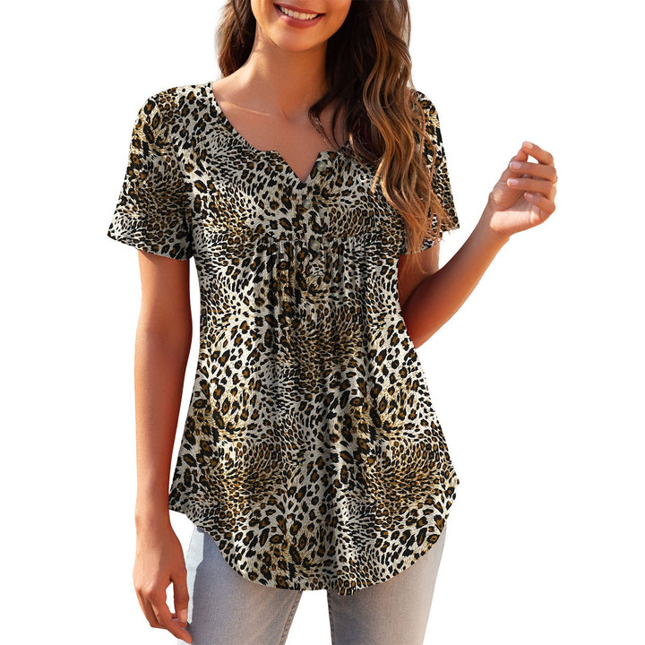 Loose All-match Button T-shirt Top-Womens 2024 March-Zishirts