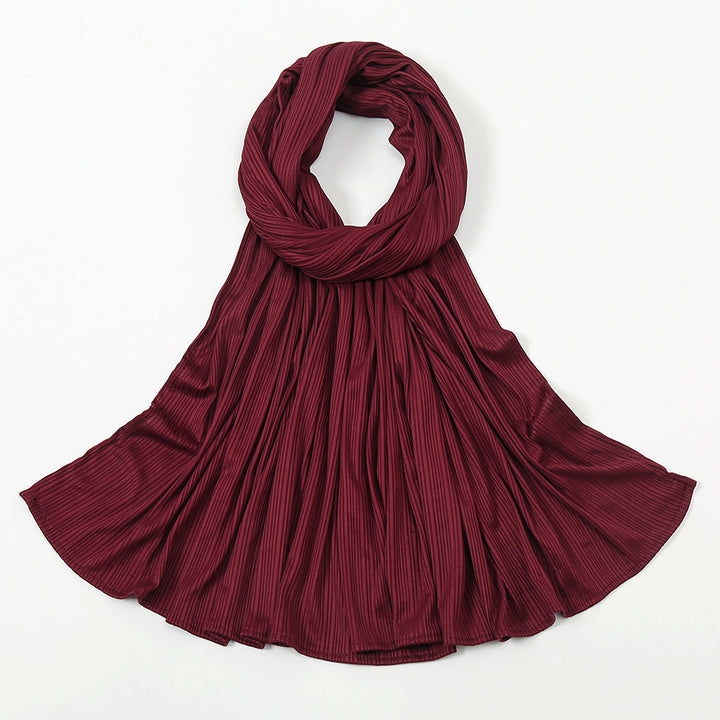 Women's Knitted Thread Cotton Striped Solid Color Scarf-Scarves & Wraps-Zishirts