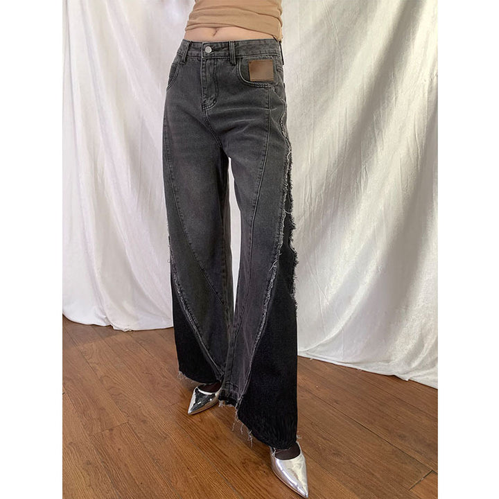 Women's Vintage Gray Long Jeans-Women's Outerwear 2023-Zishirts