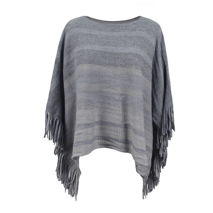 Europe And America Cross Border Off-neck Tassel Shawl For Women-Scarves & Wraps-Zishirts