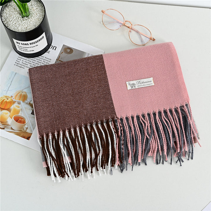 Women's Fashion Casual Cashmere Plaid Scarf-Scarves & Wraps-Zishirts