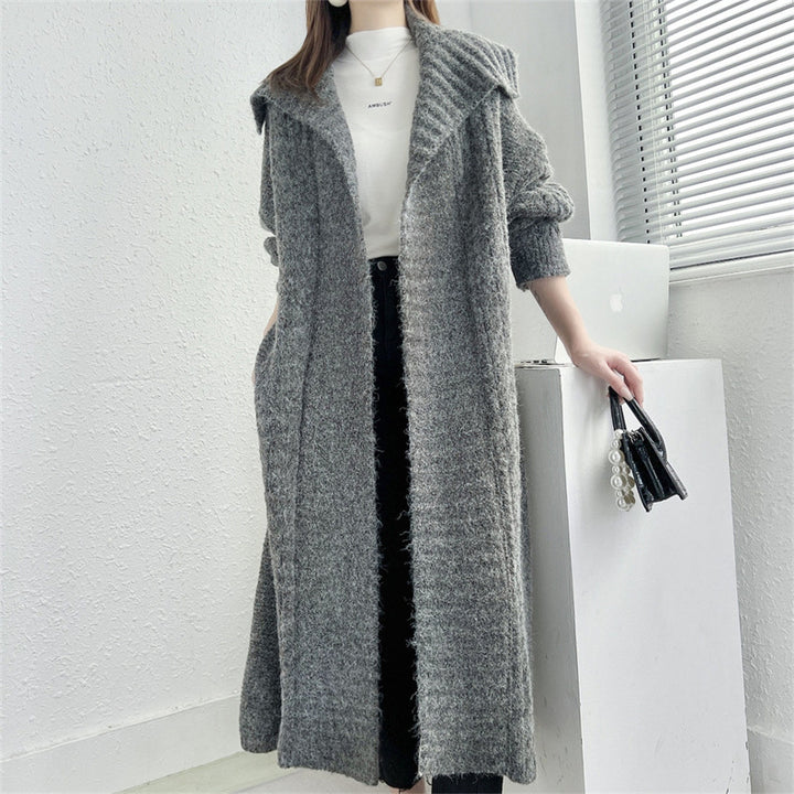 Long Knitted Cardigan Coat Women's Plus Size-Sweaters-Zishirts