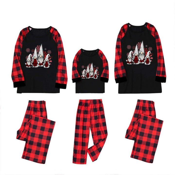 Two-piece Foreign Trade Christmas Printed Plaid Long-sleeved Pajamas-Women's Outerwear 2023-Zishirts