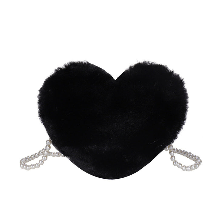 Women's Cute Fashion Furry Heart-shaped Chain Bag-Women's Bags-Zishirts