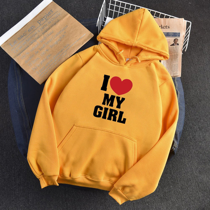 Love Letter Print Long Sleeve Hooded Hoodie-Women's Outerwear 2023-Zishirts