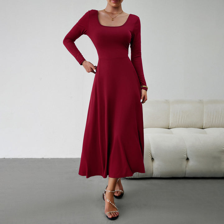 Women's Fashionable Elegant Waist-controlled Long Sleeves Dress-Lady Dresses-Zishirts