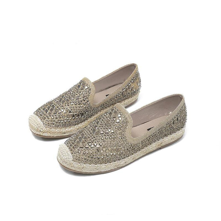 Women's Fashion Simple Sequins Full Diamond Flat Shoes-Womens Footwear-Zishirts