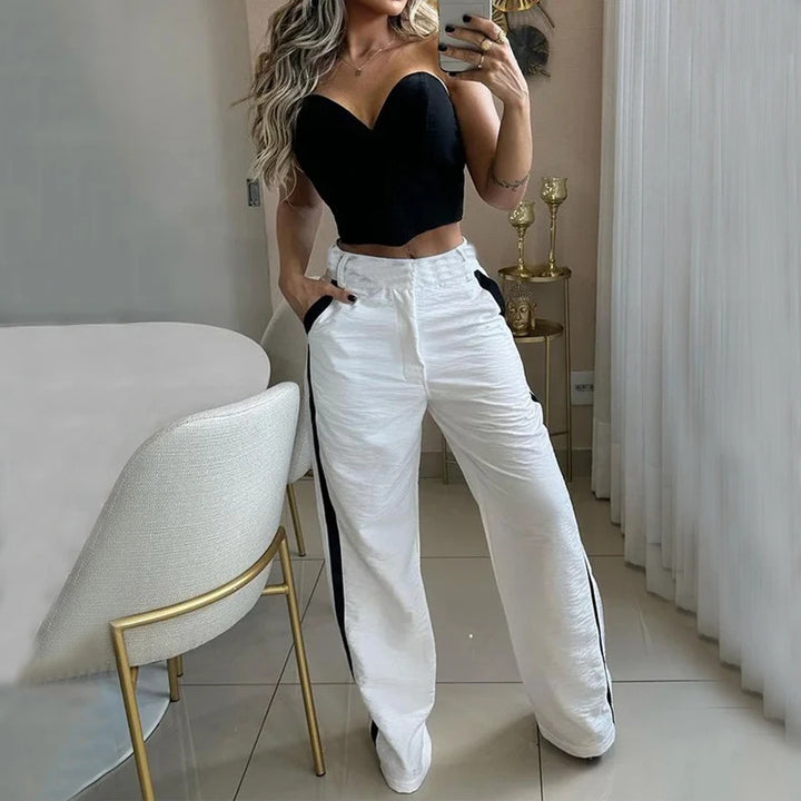 Tube Top Hot Girl High-waisted Trousers Suit-Women's Outerwear 2023-Zishirts