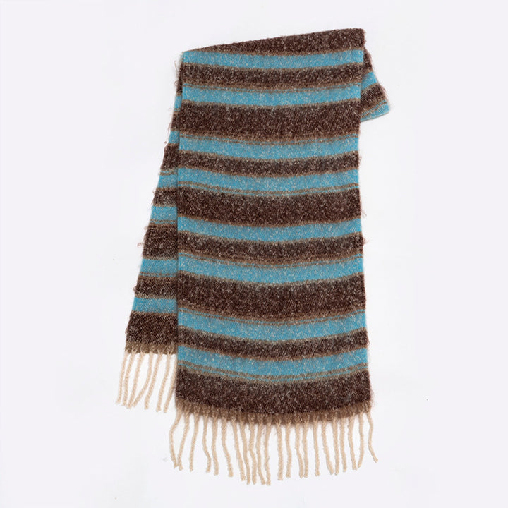 Rainbow Color-blocking Striped Soft Scarf-Scarves & Wraps-Zishirts