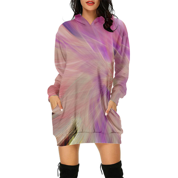 3d Sweater Dress Hooded Digital Printing-Lady Dresses-Zishirts