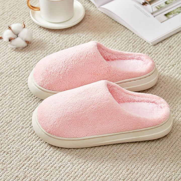 Fleece-lined Thickened Cotton Slippers Platform-Womens Footwear-Zishirts