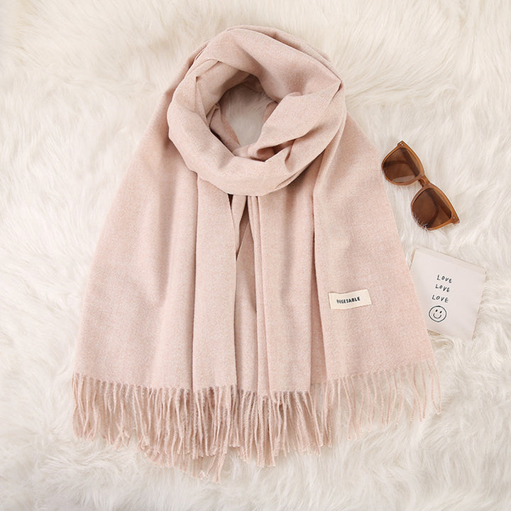 Women's Fashionable All-match Cashmere Tassel Double-sided Scarf-Scarves & Wraps-Zishirts