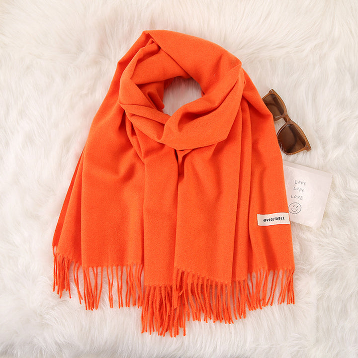 Women's Fashionable All-match Cashmere Tassel Double-sided Scarf-Scarves & Wraps-Zishirts