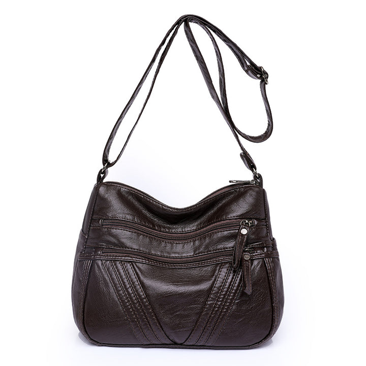 Women's Fashion Casual Crossbody Soft Leather Multi-pocket Shoulder Bag-Women's Bags-Zishirts