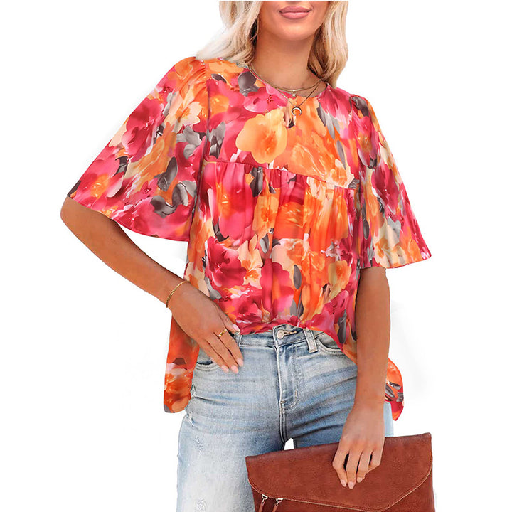 Women's Fashion Casual Floral Bohemian Little-girl Style Clothes-Womens 2024 March-Zishirts