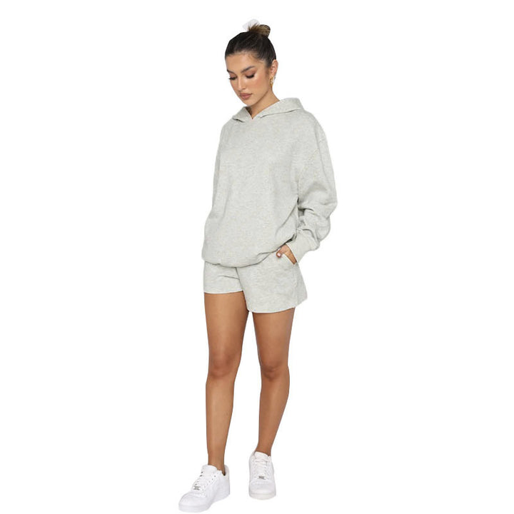 Solid Color Pullover Hooded Long Sleeves Sweater For Women-Women's Outerwear 2023-Zishirts