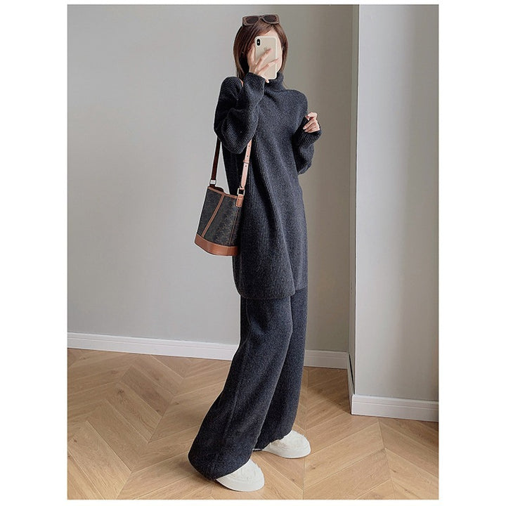 Women's Turtleneck Soft Glutinous Sweater Suit-Suits & Sets-Zishirts