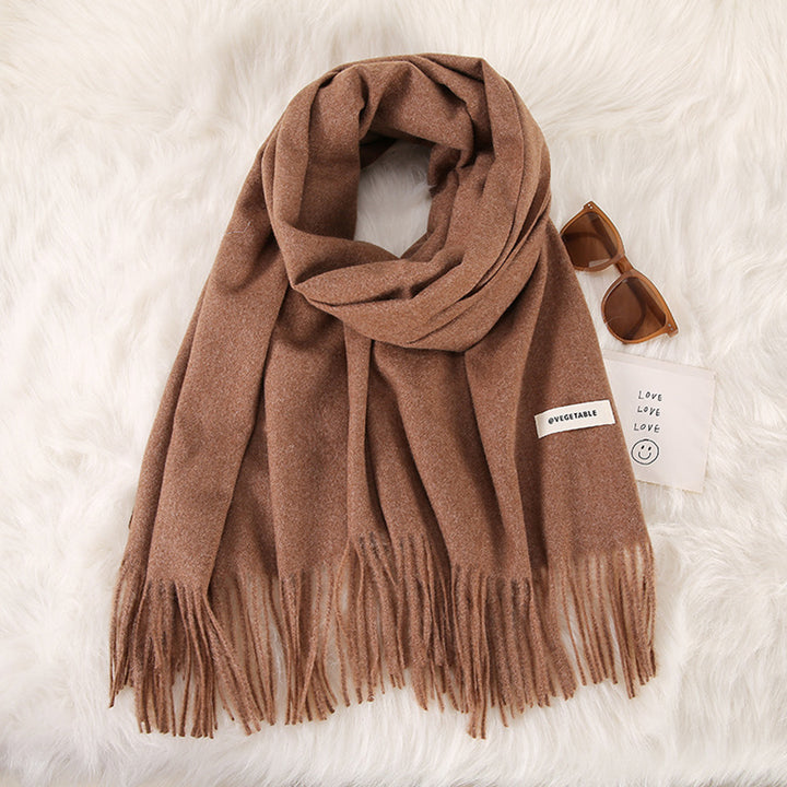 Women's Fashionable All-match Cashmere Tassel Double-sided Scarf-Scarves & Wraps-Zishirts