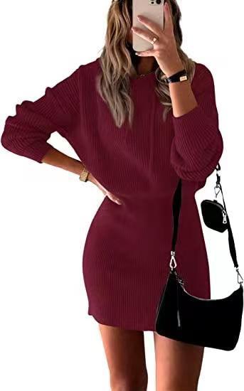 Women's Fashionable Elegant Knitted Hooded Dress-Sweaters-Zishirts