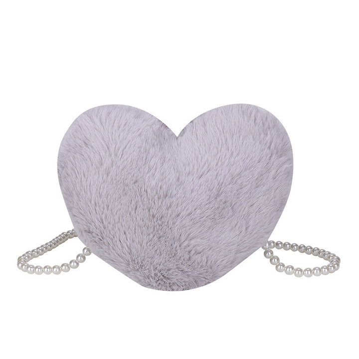 Women's Cute Fashion Furry Heart-shaped Chain Bag-Women's Bags-Zishirts