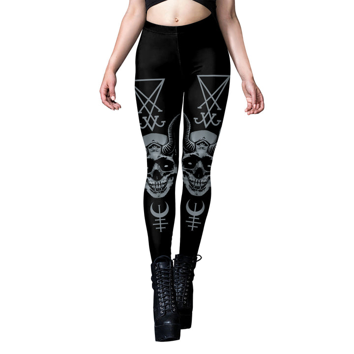 Women's Gothic Style Printed Yoga Tight Fitness Leggings-Women's Outerwear 2023-Zishirts