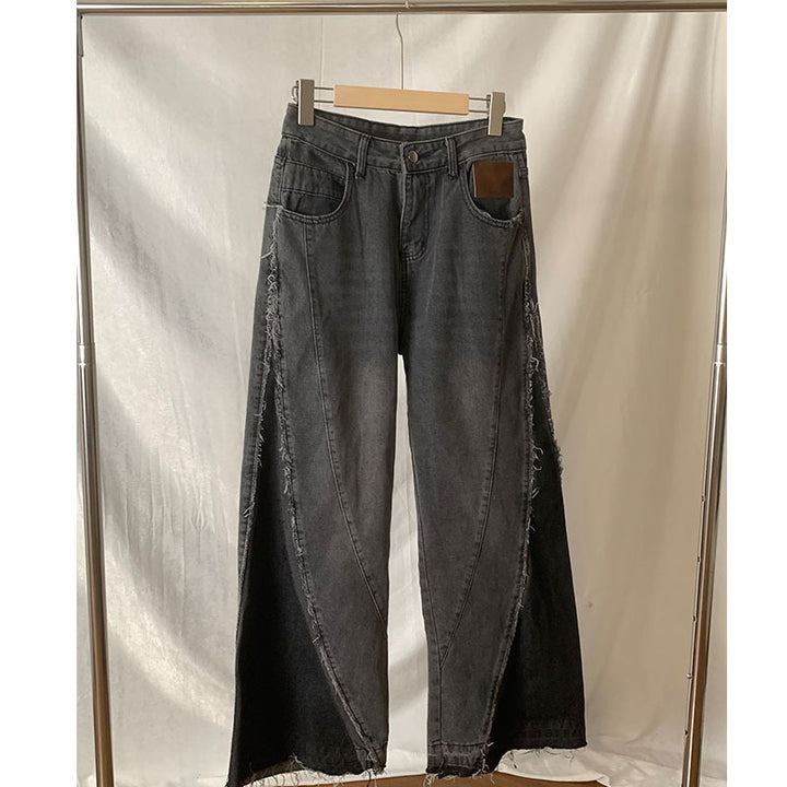 Women's Vintage Gray Long Jeans-Women's Outerwear 2023-Zishirts