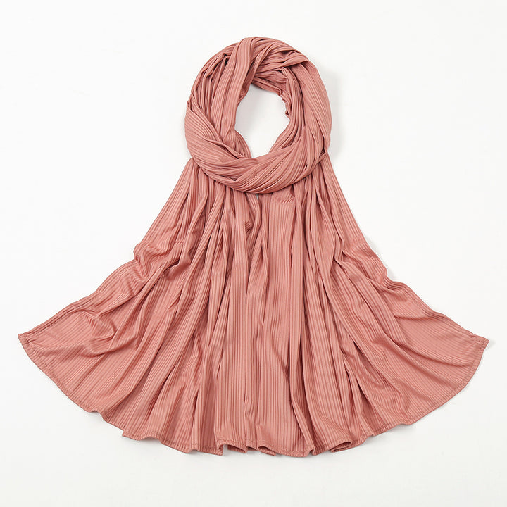 Women's Knitted Thread Cotton Striped Solid Color Scarf-Scarves & Wraps-Zishirts