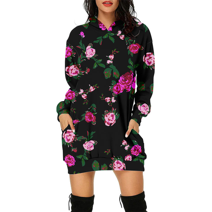 3d Sweater Dress Hooded Digital Printing-Lady Dresses-Zishirts