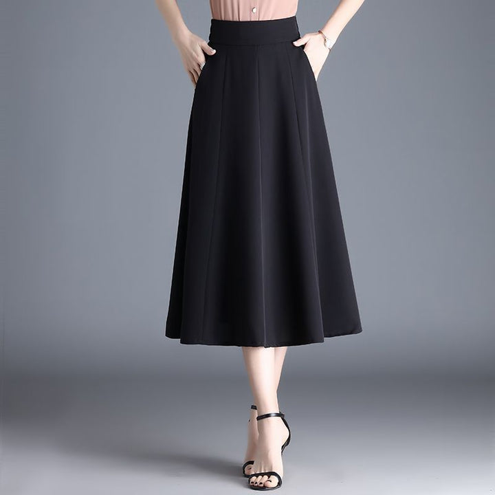 Mid-length Spring And Summer Thin Ice Silk Draping A- Line Small Umbrella Skirt For Women-Women's Outerwear 2023-Zishirts