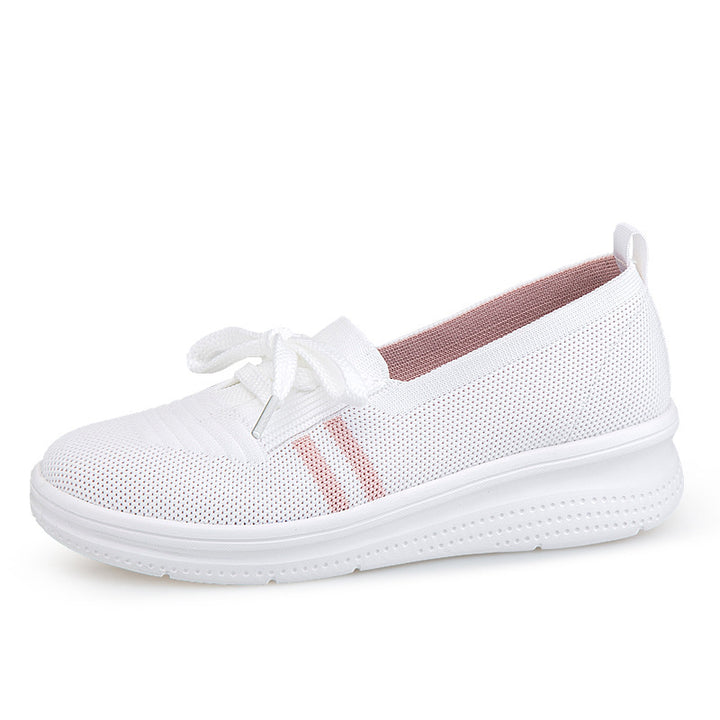 Lightweight Breathable Soft Bottom White Shoes Lazy-Womens Footwear-Zishirts