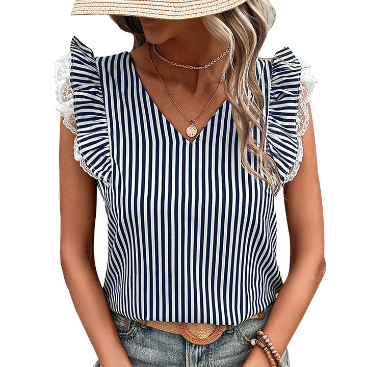 Fashion Personality Summer Striped Shirt Women-0-Zishirts