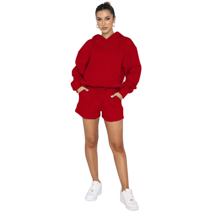 Solid Color Pullover Hooded Long Sleeves Sweater For Women-Women's Outerwear 2023-Zishirts